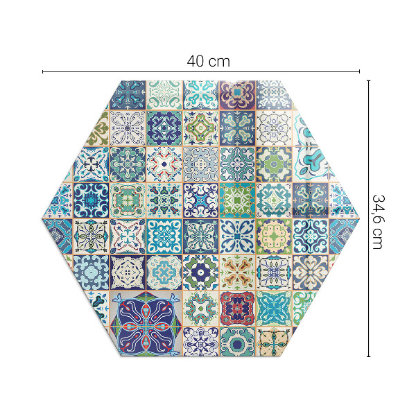 Hexagonale placa de protección para estufa Patrones de mosaico en azulejos