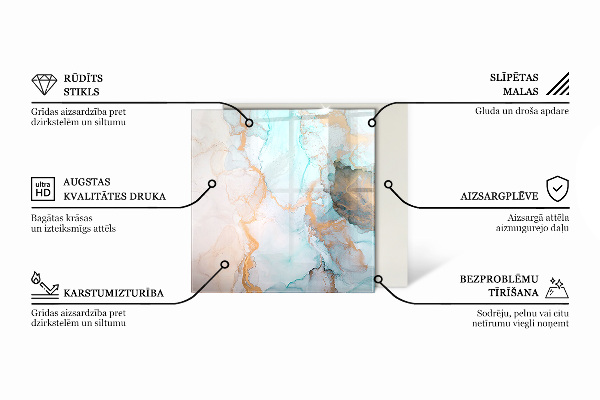 Hexagonale placa de protección para estufa Delicado patrón de mármol