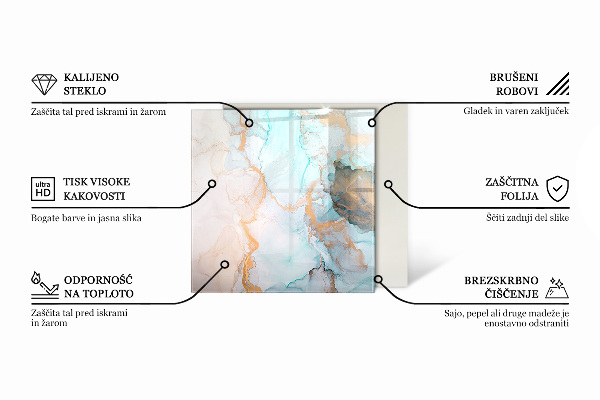 Hexagonale placa de protección para estufa Patrón de piedra con partículas