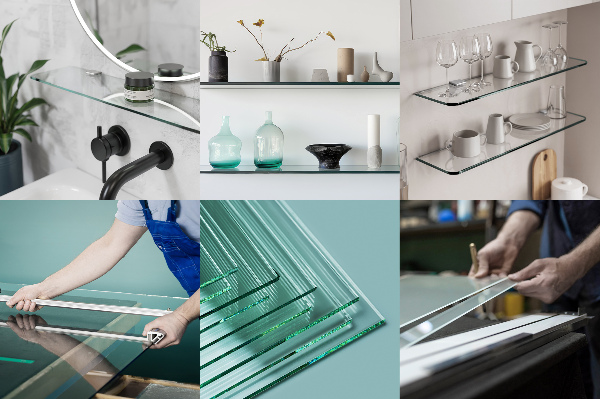 Estante mural de vidrio templado 80x13 cm