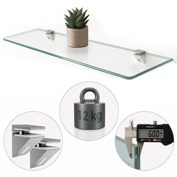 Repisa de pared de cristal 90x13 cm