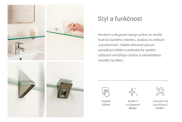 Repisa de pared de cristal 90x13 cm