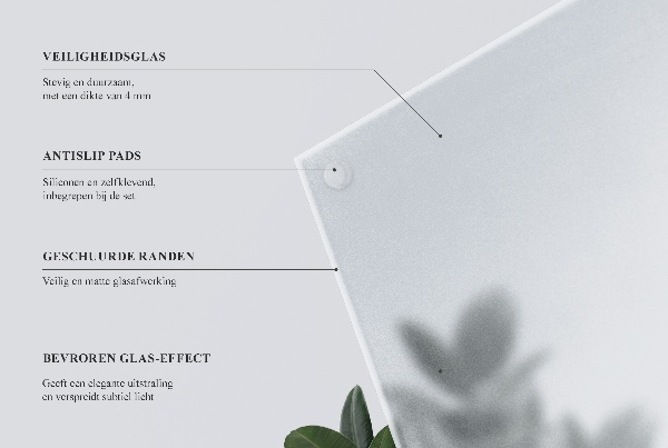 Tablero traslúcido para mesa cuadrada