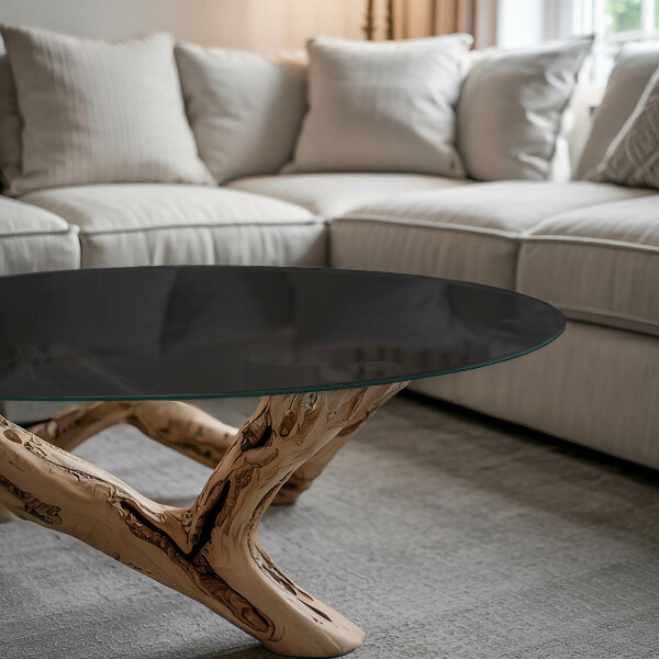 Tablero redondo para mesa Negro sólido elegante