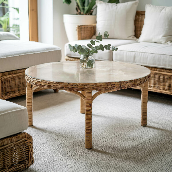 Tablero redondo para mesa Composición gráfica de mármol