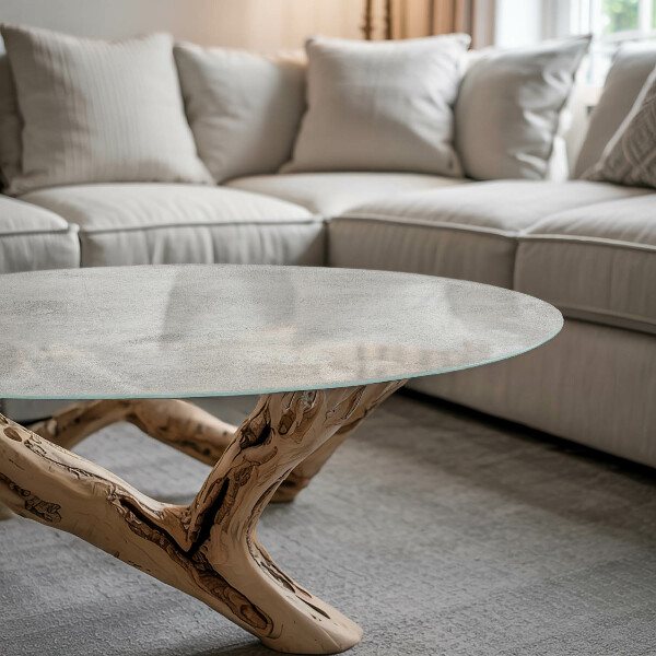 Tablero redondo para mesa Arañazos en la superficie del hormigón