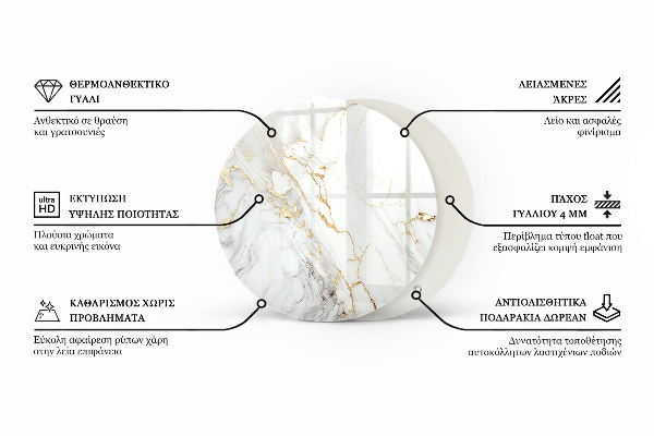 Tablero redondo para mesa Mosaicos decorativos con detalles