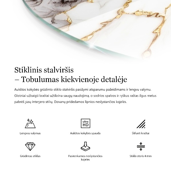 Tablero redondo para mesa Mosaicos decorativos con detalles