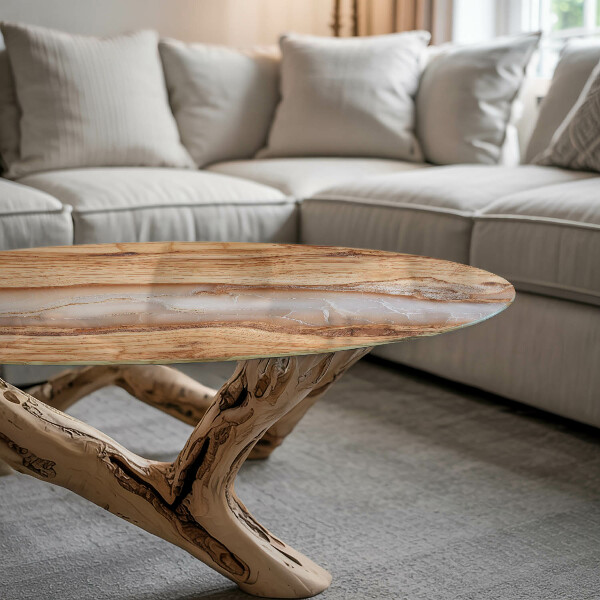 Tablero redondo para mesa Madera en armonía con la resina