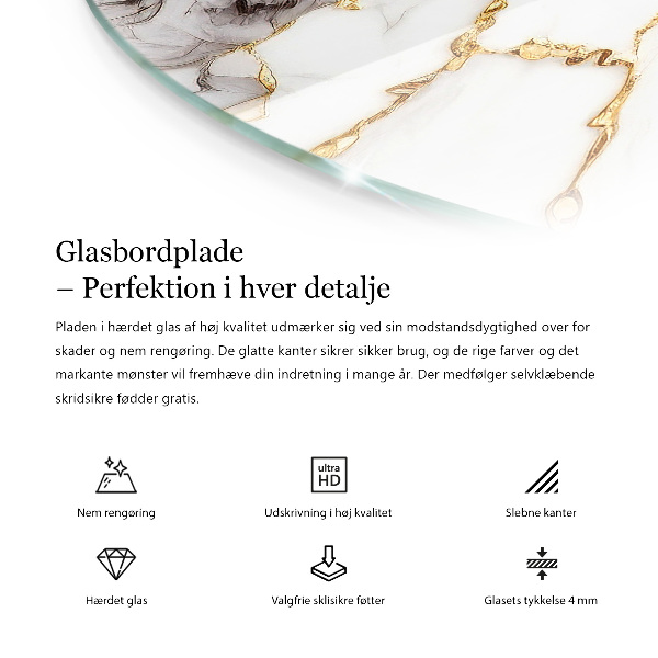 Tablero redondo para mesa Motivo de textura de piedra