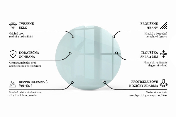 Tablero mesa redonda transparente