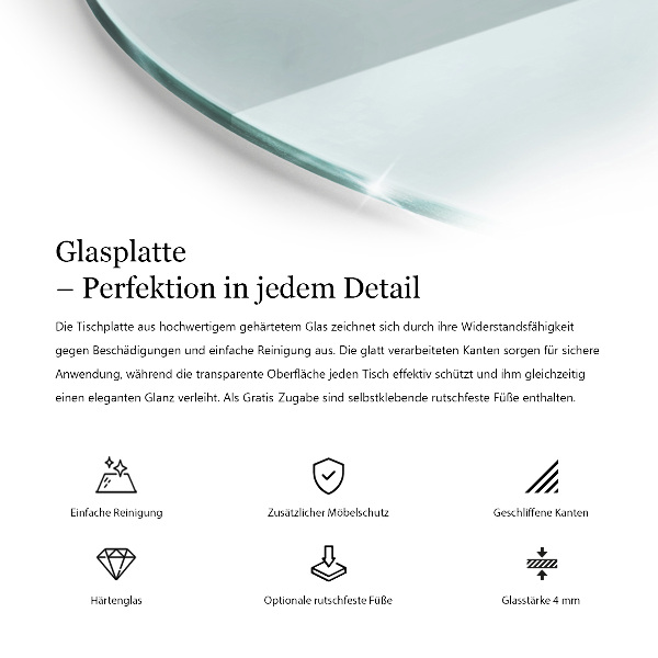 Tablero mesa redonda transparente