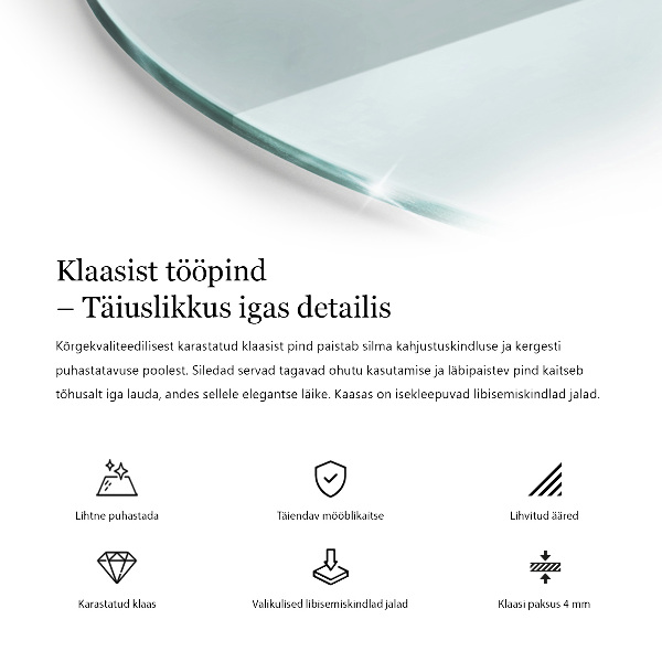 Tablero mesa redonda transparente