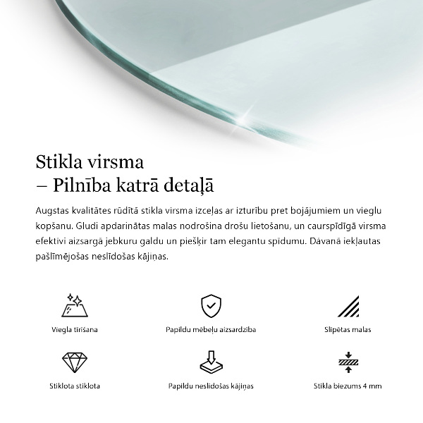 Tablero mesa redonda transparente