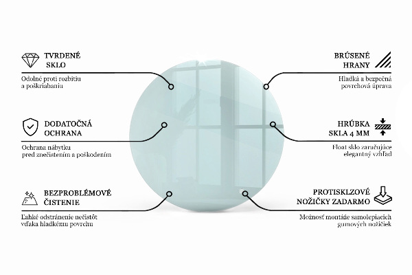 Tablero mesa redonda transparente