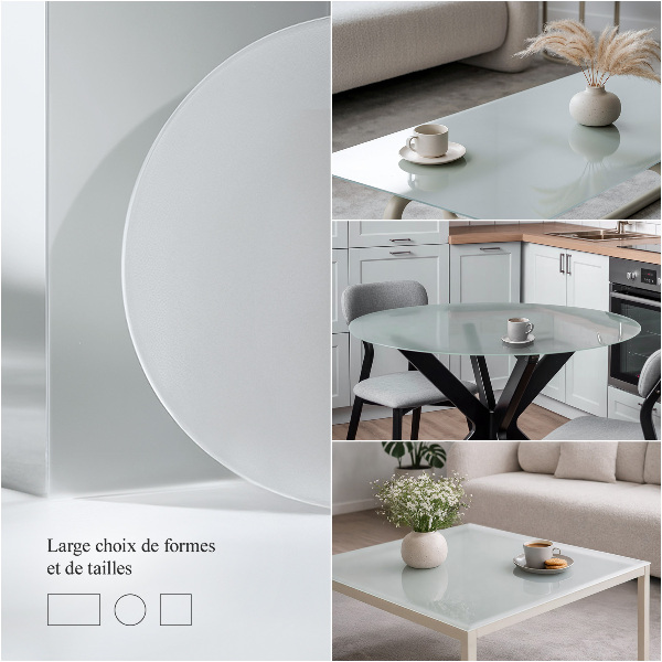 Rectangular tablero para mesa de exterior traslúcido