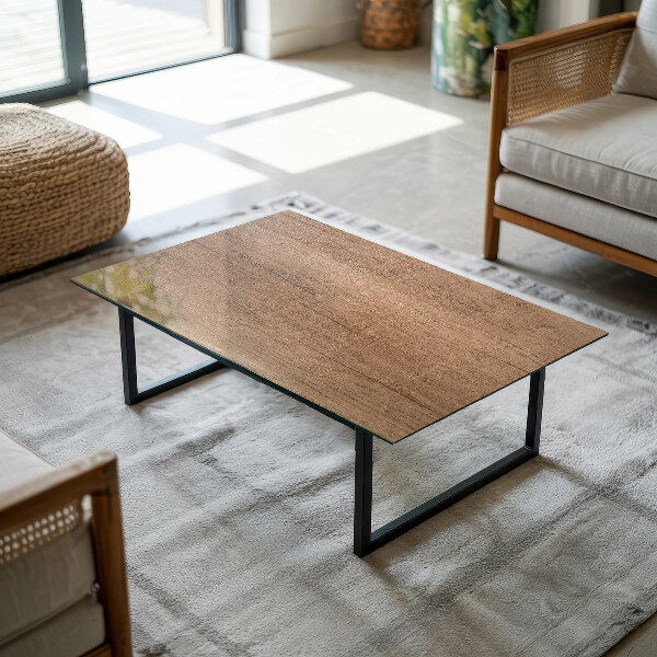 Tablero vidrio mesa rectangular El encanto de la madera natural