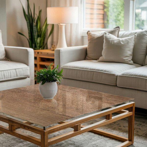 Tablero vidrio mesa rectangular El encanto de la madera natural