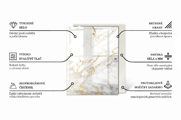 Tablero vidrio mesa rectangular Blanco puro