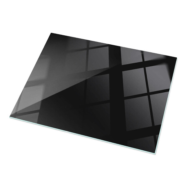 Tablero vidrio mesa rectangular Negro sólido elegante