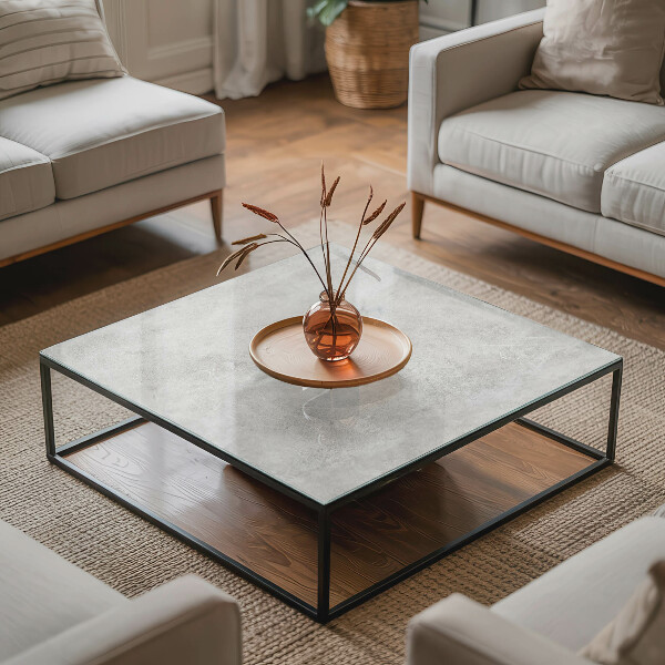 Tablero vidrio mesa rectangular Arañazos en la superficie del hormigón