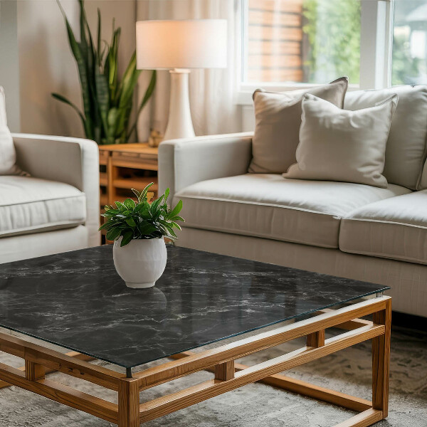 Tablero vidrio mesa rectangular Mármol con vetas delicadas