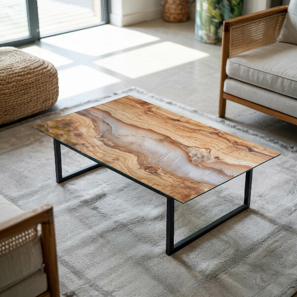 Tablero vidrio mesa rectangular Madera en armonía con la resina