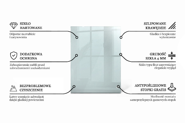 Tablero para mesa rectangular transparente