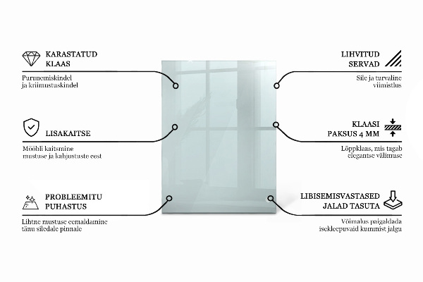 Tablero para mesa rectangular transparente