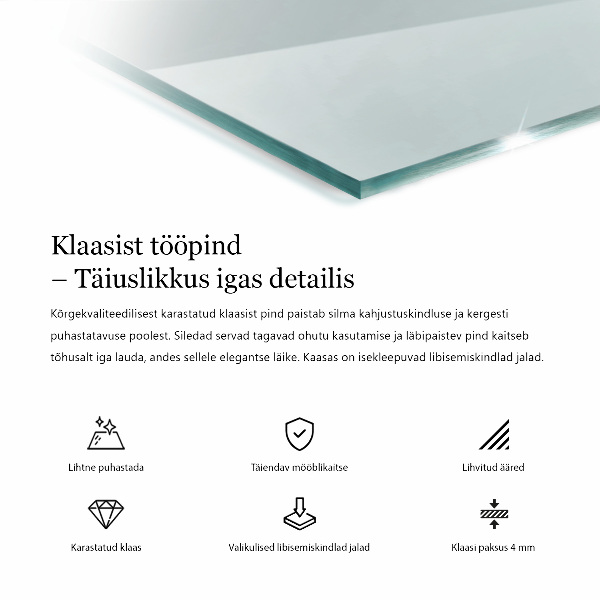 Tablero para mesa rectangular transparente