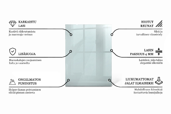 Tablero para mesa rectangular transparente