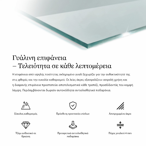 Tablero para mesa rectangular transparente