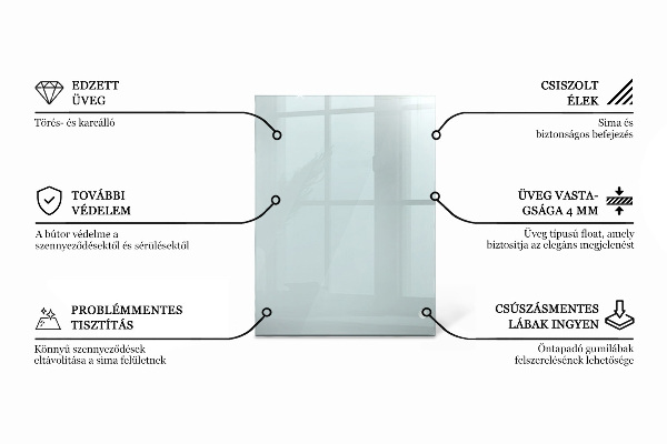 Tablero para mesa rectangular transparente