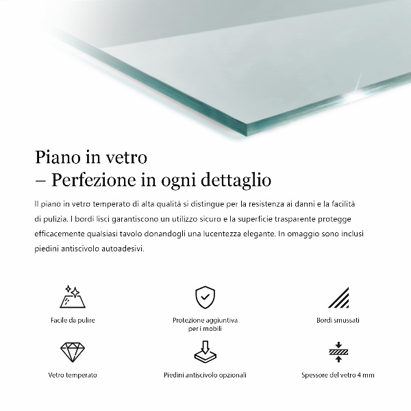 Tablero para mesa rectangular transparente