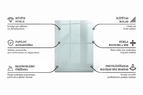 Tablero para mesa rectangular transparente