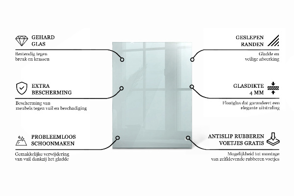 Tablero para mesa rectangular transparente