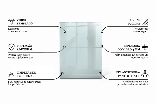Tablero para mesa rectangular transparente
