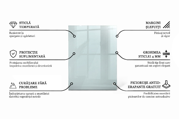 Tablero para mesa rectangular transparente