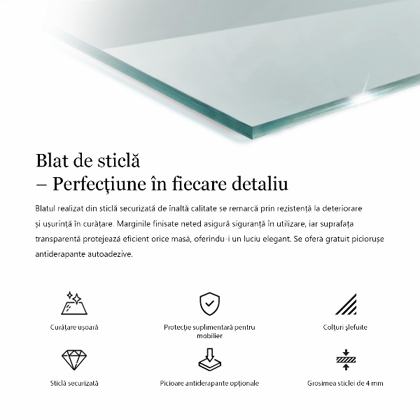 Tablero para mesa rectangular transparente