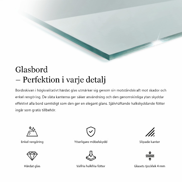 Tablero para mesa rectangular transparente