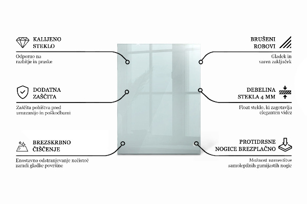 Tablero para mesa rectangular transparente