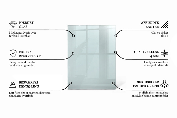 Tablero para mesa rectangular transparente