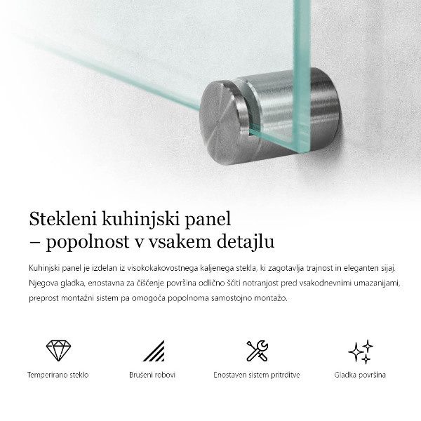 Salpicadero de cocina transparente 100x30 cm