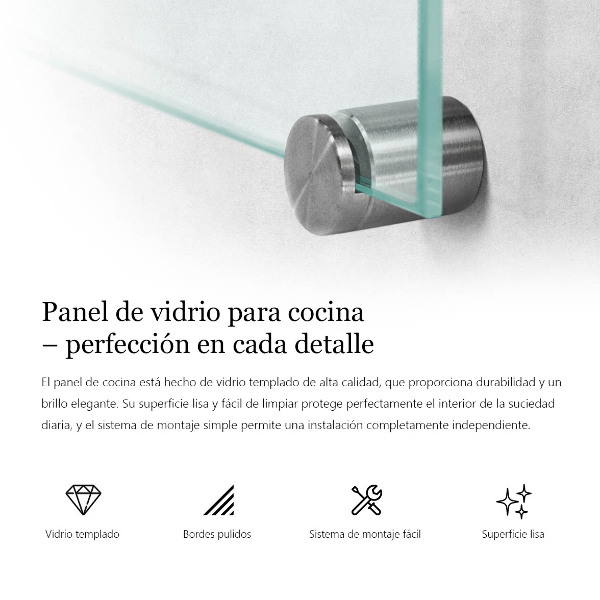 Panel para cocina transparente 140x70 cm
