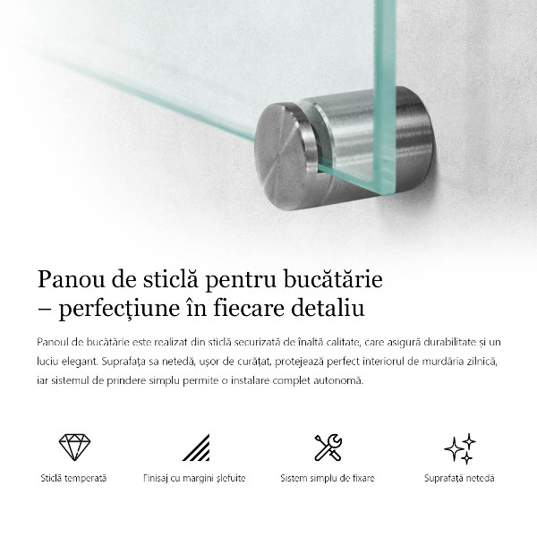 Salpicadero de cocina transparente 60x40 cm