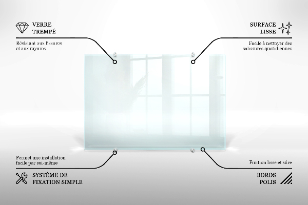 Panel para cocina transparente 80x60 cm