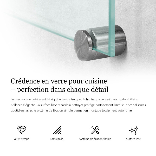 Panel para cocina transparente 80x60 cm