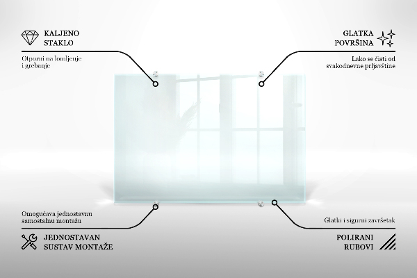 Panel para cocina transparente 80x60 cm