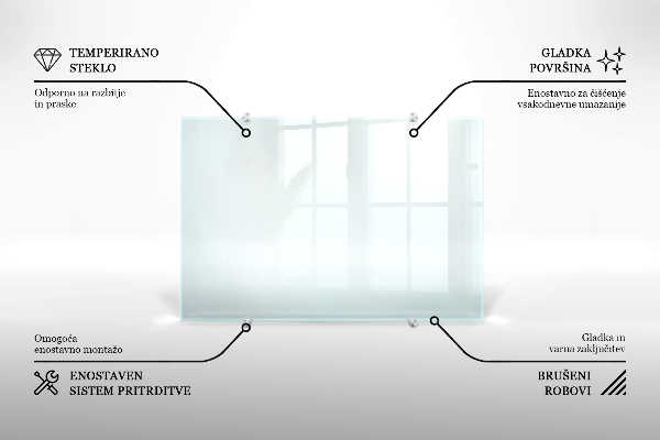 Panel para cocina transparente 80x60 cm