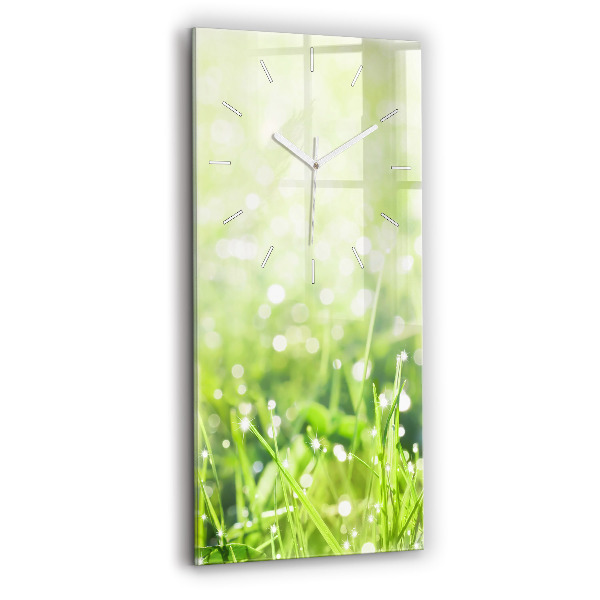 Reloj de vidrio vertical Hierba verde - espejomat.es